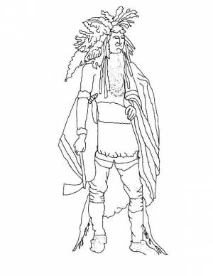 Раскраски Дорисуй, Раскраска Дорисуй лицо индейца индейцы