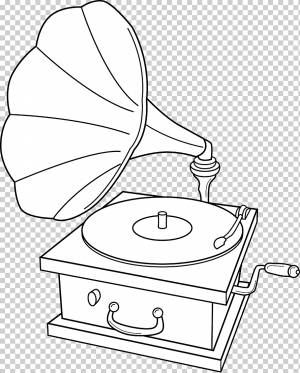 Фонографическая запись Книжка-раскраска, граммофон, Разное, угол, белый png