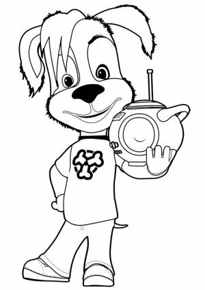 Раскраска Магнитофон Дружка