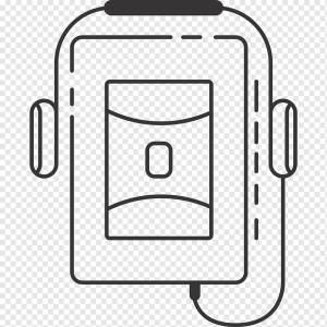 кассетный магнитофон, проигрыватель, магнитофон, плеер, значок схемы 80's Stuffs Outline, png