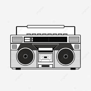Ретро магнитофон черно белые векторные иллюстрации PNG , Ретро, звукозаписывающий аппарат, радиоприемник PNG картинки и пнг рисунок для й загрузки