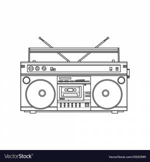 Магнитофон раскраска