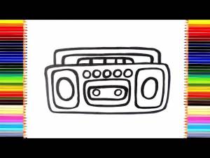 Как нарисовать МАГНИТОФОН