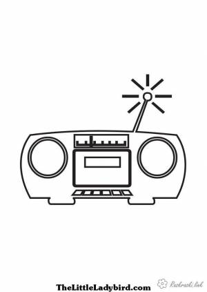 радио, антена, музыка, раскраска, касеты