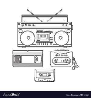 Магнитофон раскраска