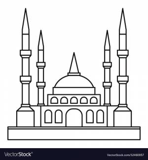 Рисунок мечети карандашом