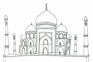 Тадж Махал рисунок поэтапно