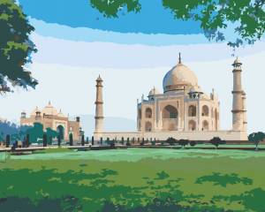 Картина по номерам на холсте с подрамником Тадж-Махал 2 , Раскраска, 40х50 , мечеть