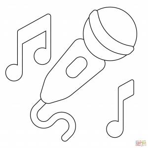 Раскраска Эмоджи с микрофоном