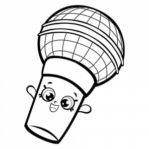 Раскраска Шопкинс Микрофон Майк