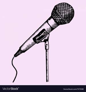 Микрофон рисунок карандашом