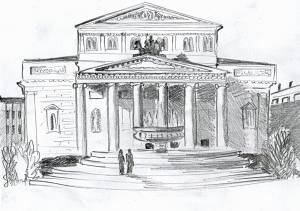 Большой театр рисунок карандашом