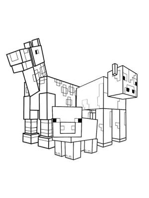 Раскраски Майнкрафт Животные
