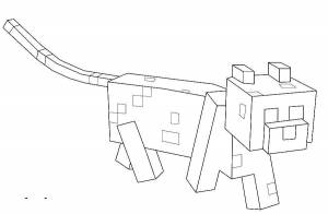 Раскраски Раскраска Кошка майнкрафт майнкрафт