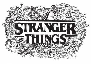 Раскраска Надпись Stranger Things