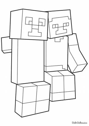 Раскраска Крипер и Стив