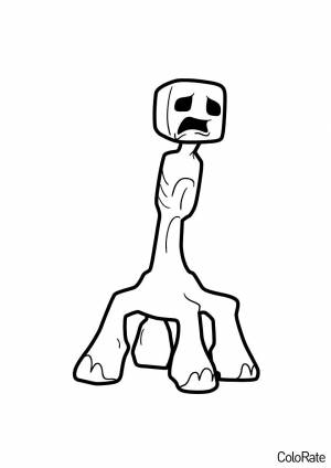 Раскраска Нарисованный крипер