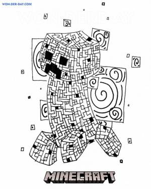 Раскраска Крипер из Майнкрафт