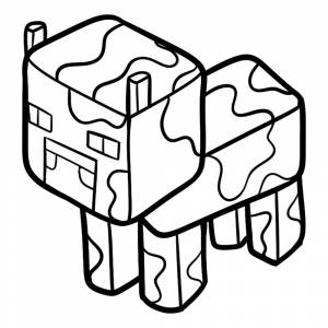 Раскраска Корова Minecraft