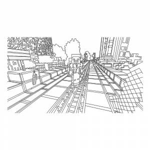 Раскраска Город Minecraft