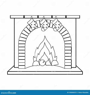 Легкий рисунок камина