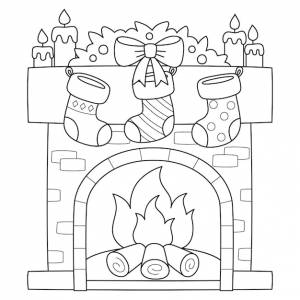 Рождественский камин с изолированным чулком