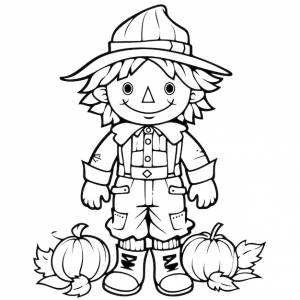 Дружелюбное пугало в простой одежде