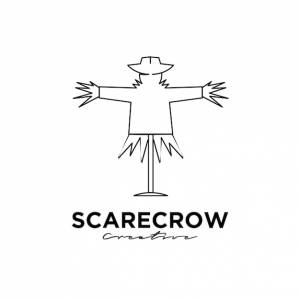 Линия простой дизайн векторного символа логотипа пугало