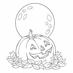Раскраска пугало из тыквы на хэллоуин