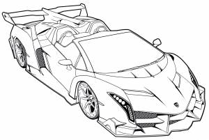 Раскраска Lamborgini Veneno Roadster