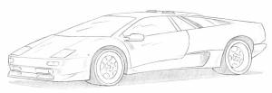 Как нарисовать Lamborghini Diablo