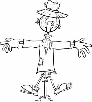 Раскраски пугало, Раскраска Огородное пугало пугало