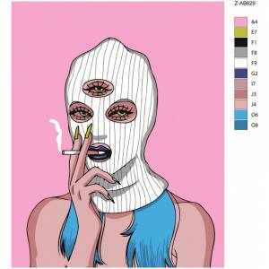 Девушка в балаклаве 80х100 Раскраска картина по номерам на холсте Z-AB629-80x100