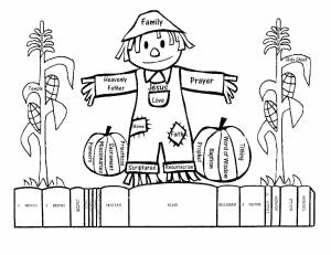 Раскраски Раскраска Пугало отпугивает птиц пугало качели