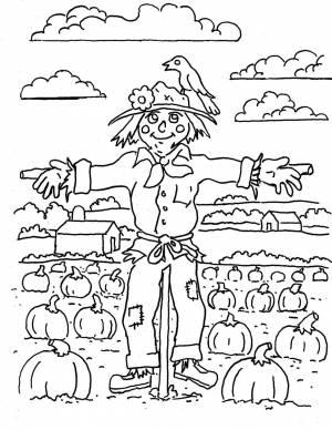 Раскраска пугало огородное для детей