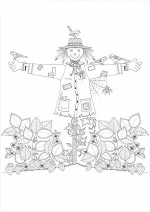 Раскраски огородное пугало детские