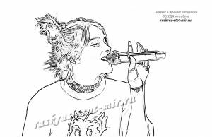 Скачать  раскраску Билли Айлиш