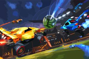 Картина по номерам на холсте Rocket League Рокет лига машины