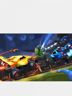 Картина по номерам на холсте Rocket League Рокет лига машины