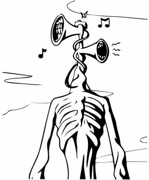 Раскраска Сиреноголовый поёт