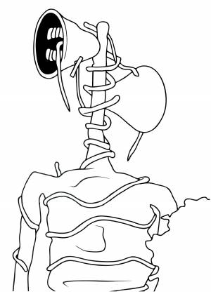 Раскраска Сиреноголовый в проводах