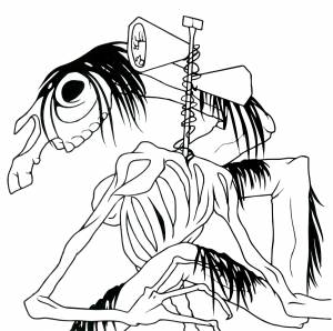 Раскраска Сиреноголовый рядом с Лонгхорс