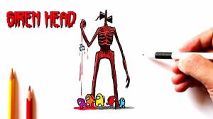How to draw Siren Head vs Among As