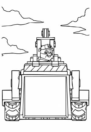 Раскраска Щенячий Патруль Экскаватор