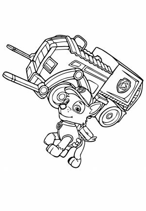 Раскраска Щенячий Патруль Поднимать