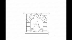 Как рисовать новогодний камин с огнем