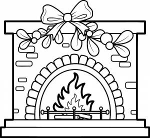 Камин раскраска