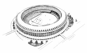 Стадион рисунок карандашом