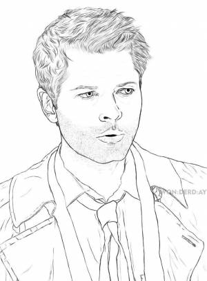 Раскраска Охотник на нечисть Дин Винчестер