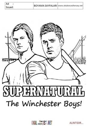 Сверхъестественное раскраска